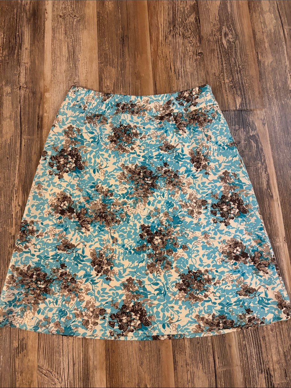 Talbots Blue & White Floral Skirt - Size 12